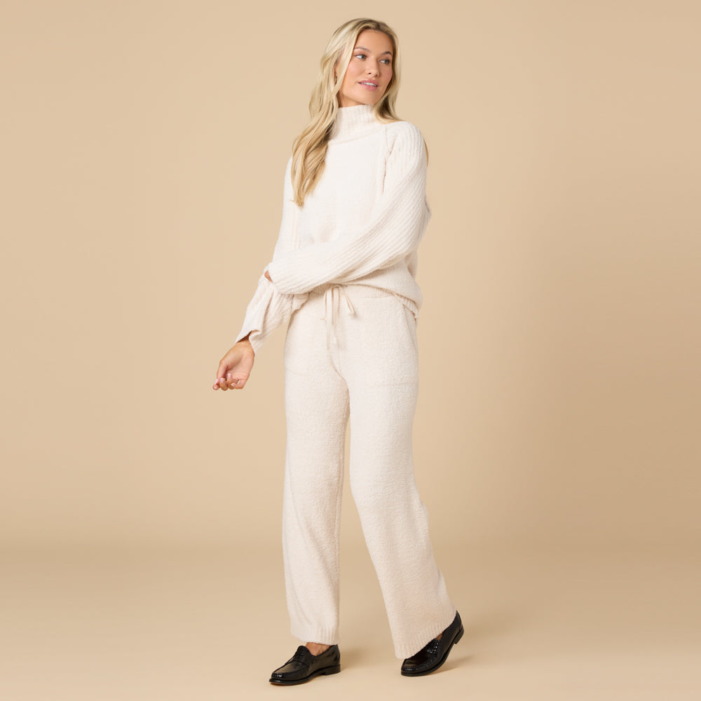 Marshmallow Rib Mock Neck with Long Pant