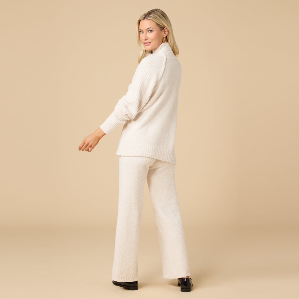 Marshmallow Rib Mock Neck with Long Pant