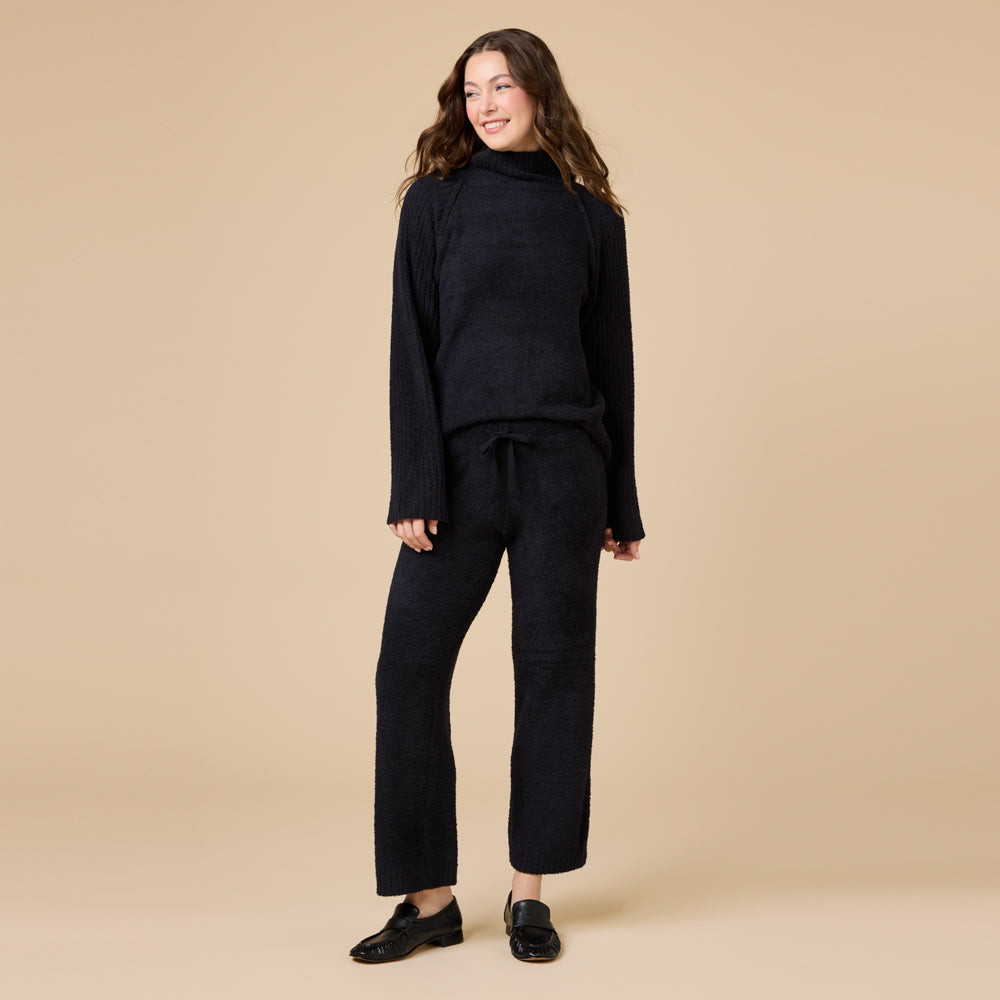 Marshmallow Rib Mock Neck with Long Pant