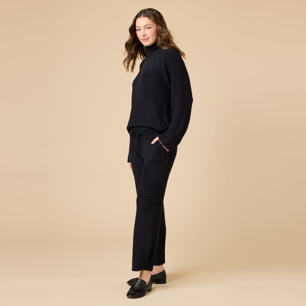 Marshmallow Rib Mock Neck with Long Pant