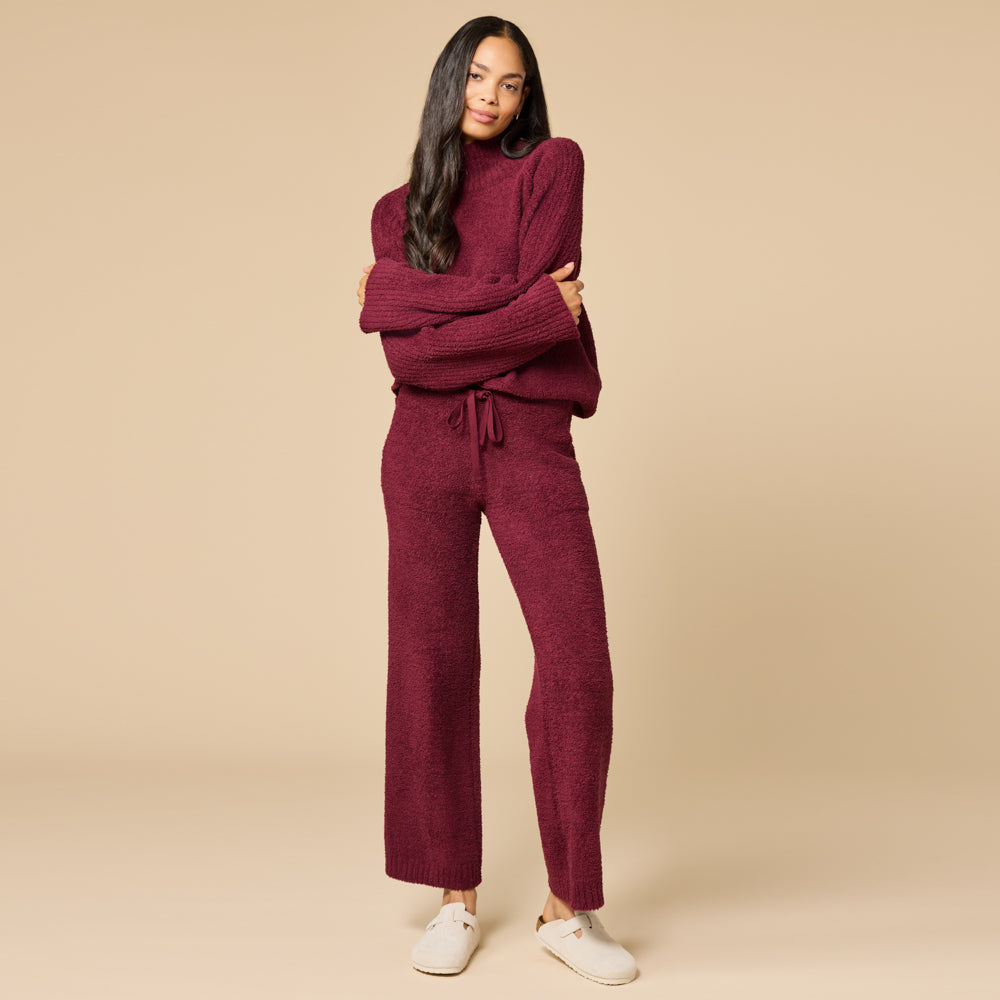 Marshmallow Rib Mock Neck with Long Pant