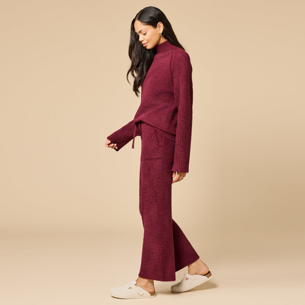 Marshmallow Rib Mock Neck with Long Pant
