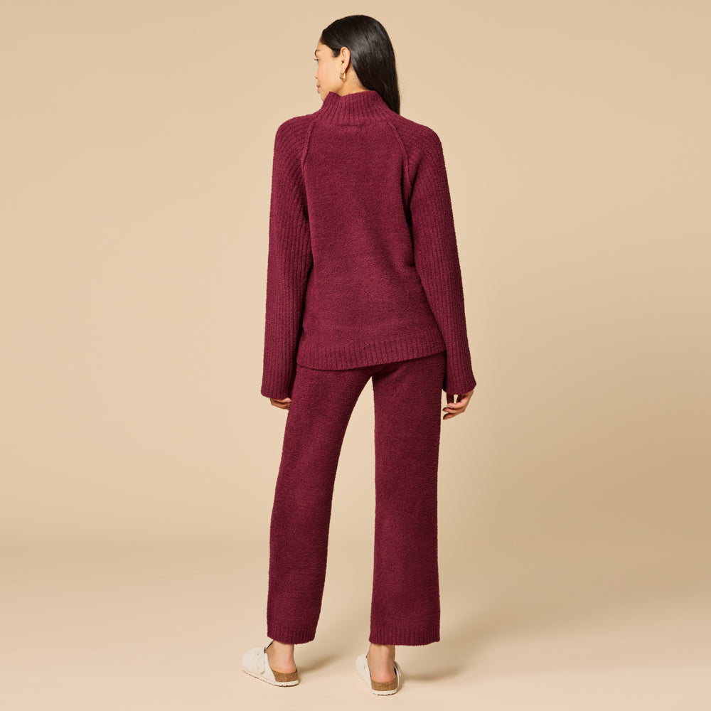 Marshmallow Rib Mock Neck with Long Pant