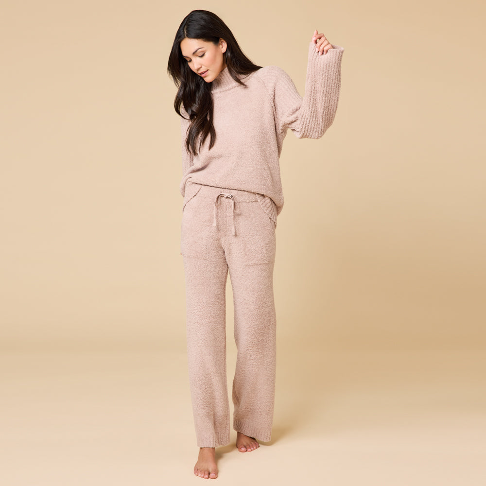 Marshmallow Rib Mock Neck with Long Pant