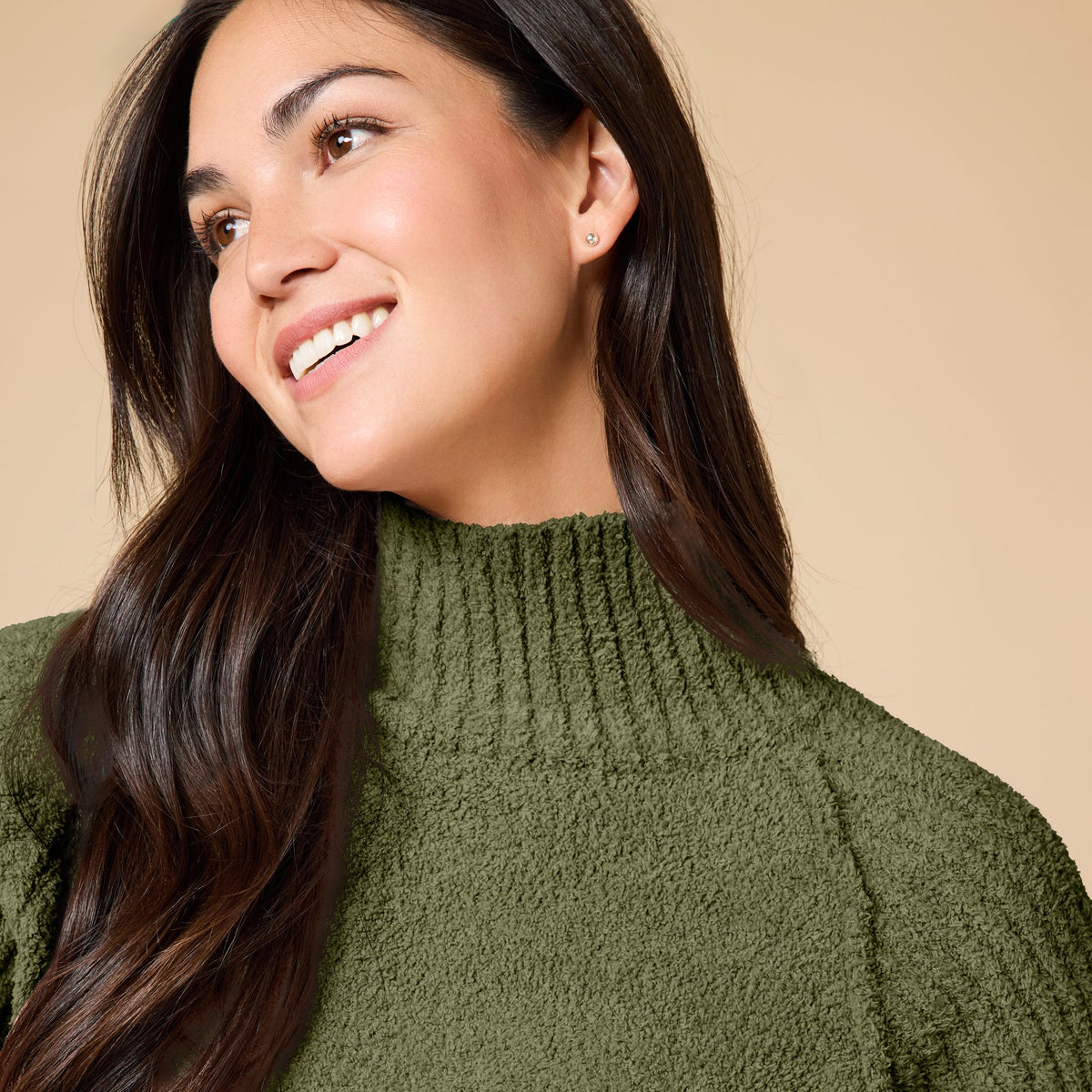 Marshmallow Rib Mock Neck with Long Pant