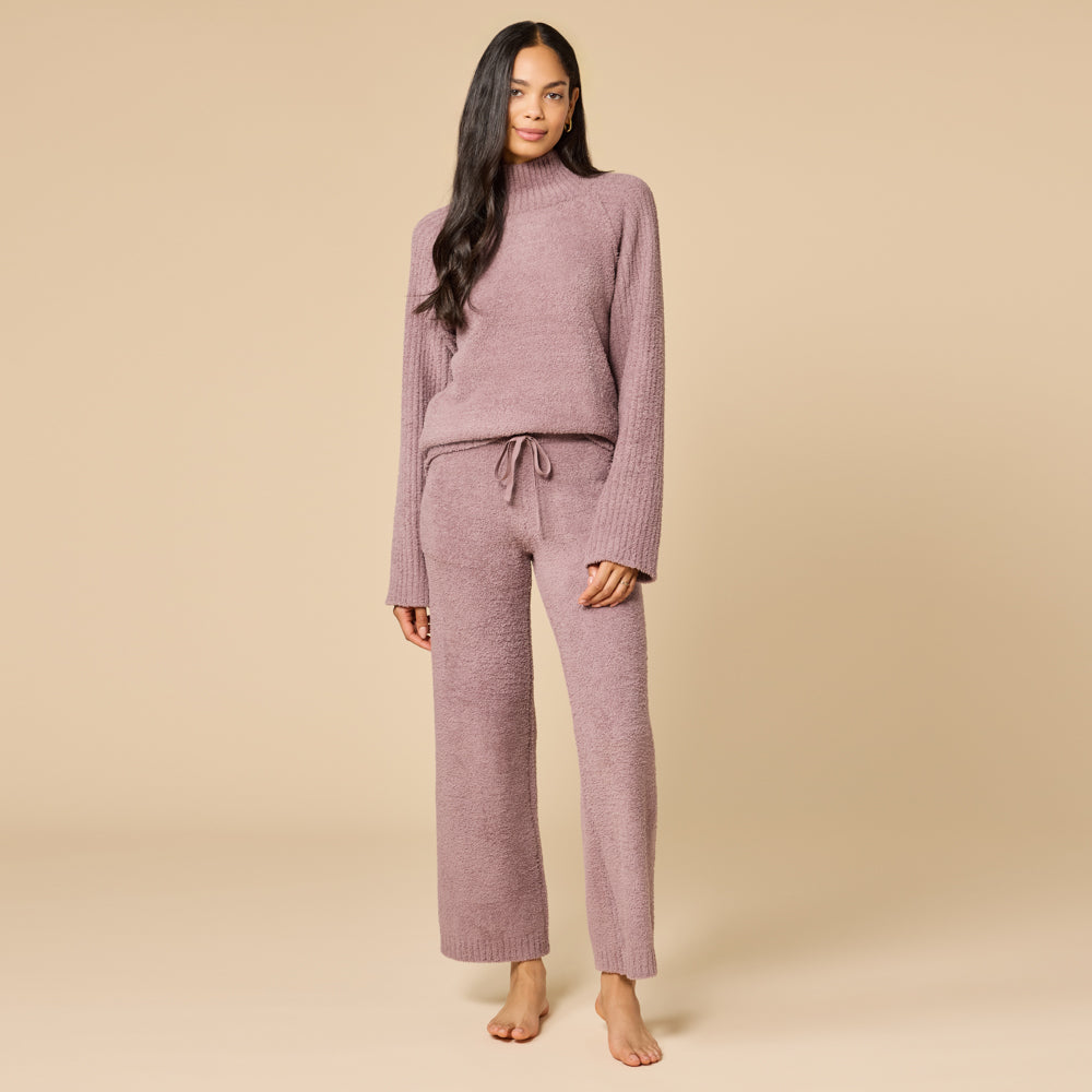 Marshmallow Rib Mock Neck with Long Pant