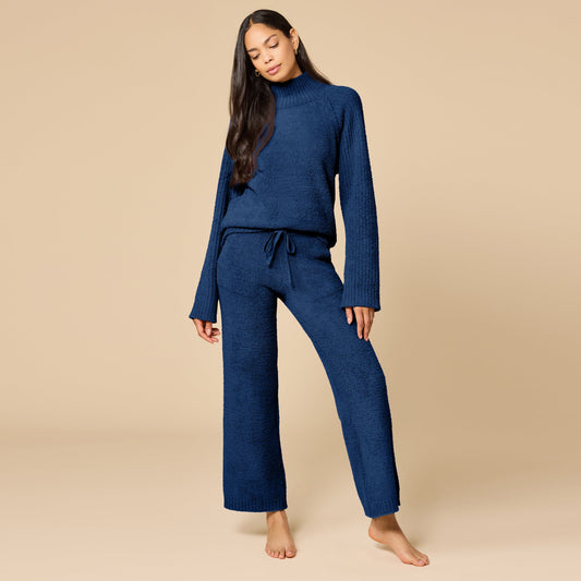 Marshmallow Rib Mock Neck with Long Pant