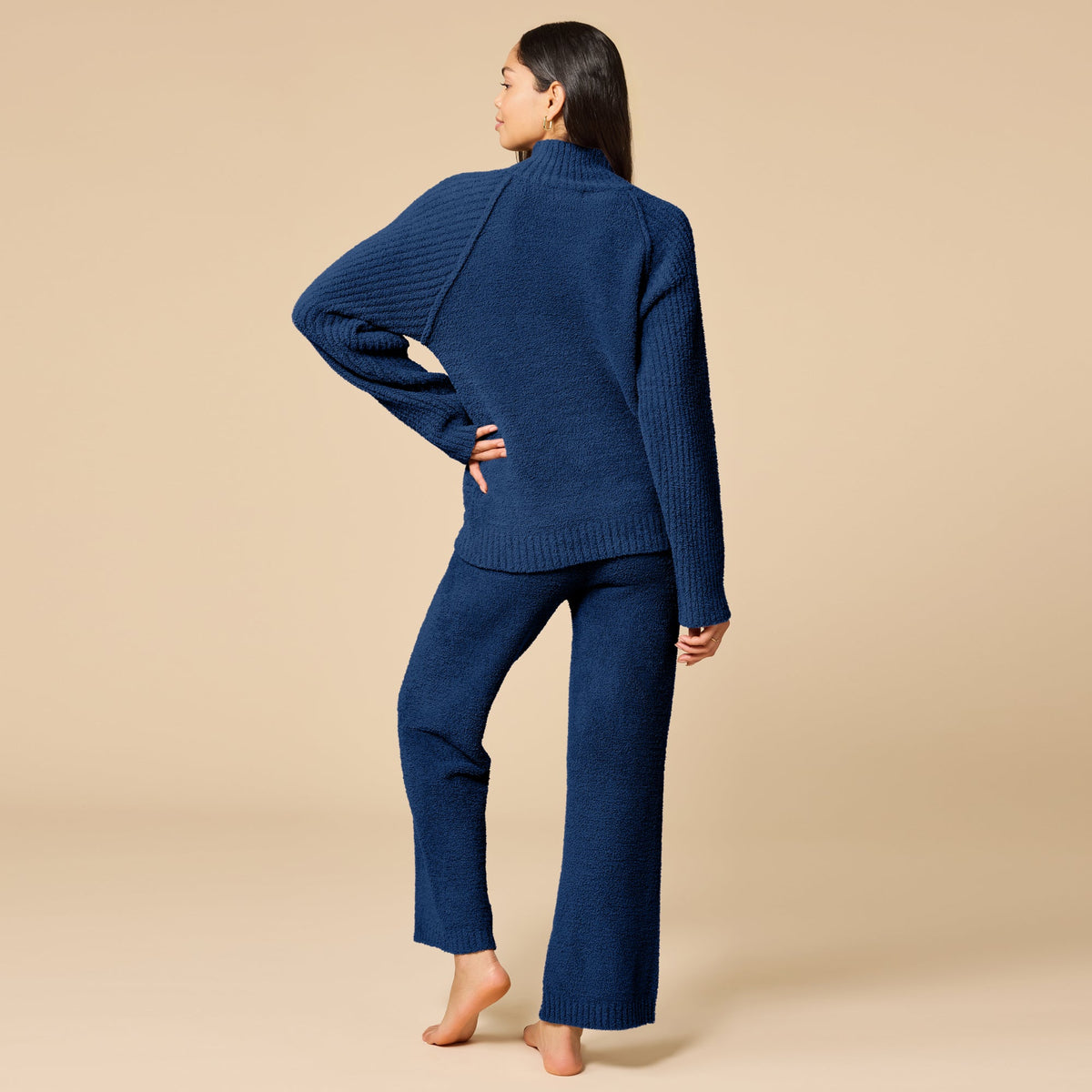 Marshmallow Rib Mock Neck with Long Pant