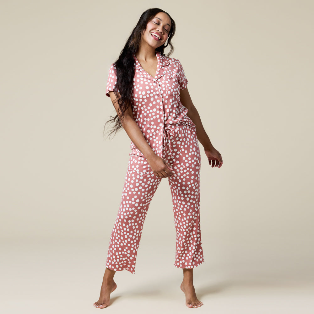 Aria Slim Notch Collar Capri PJ Set