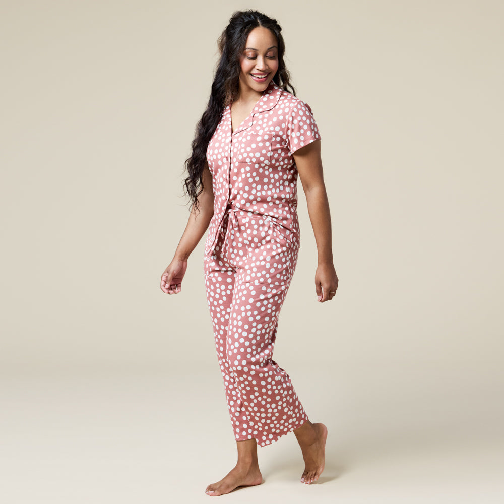 Aria Slim Notch Collar Capri PJ Set