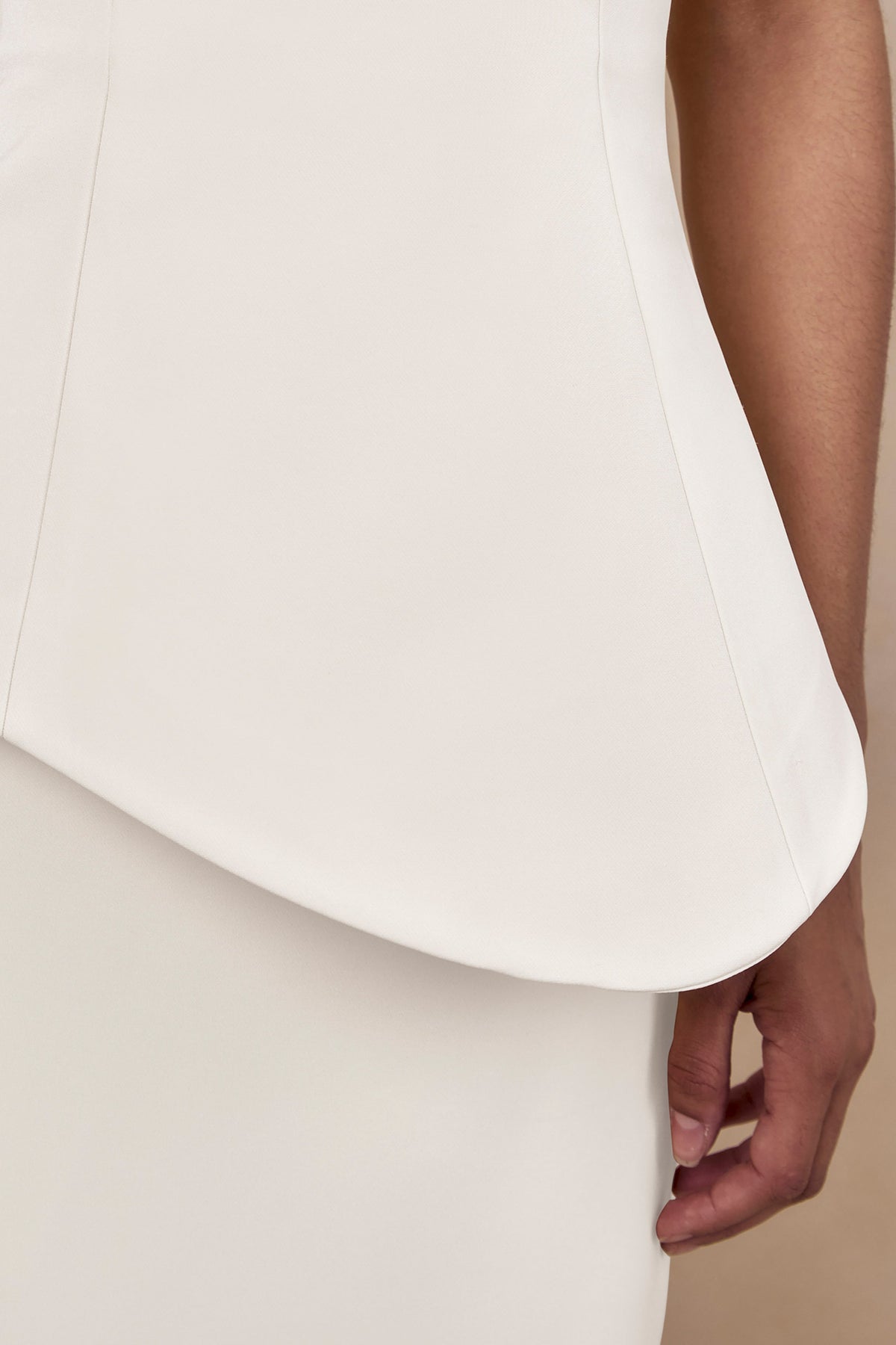Fran | White Scuba Square Neck Maxi Dress With Corset And Back Split