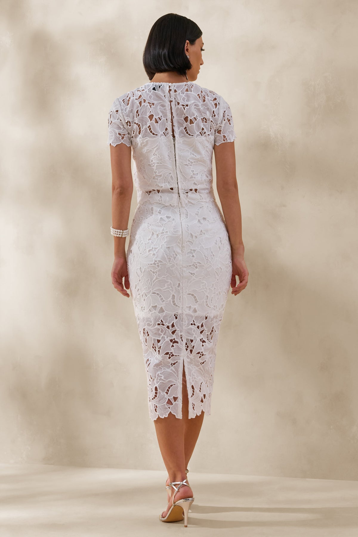 Aisling | White Lace Midi-Skirt