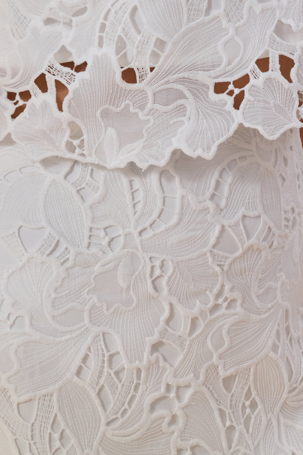 Aisling | White Lace Midi-Skirt