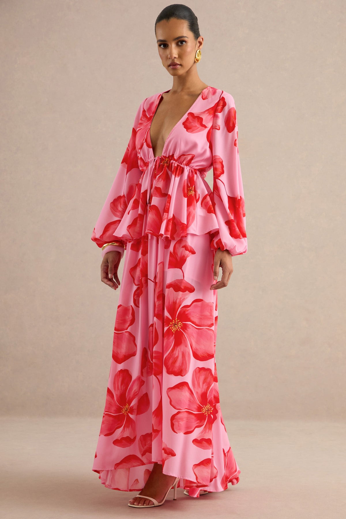 Asella | Pink Chiffon Maxi Skirt