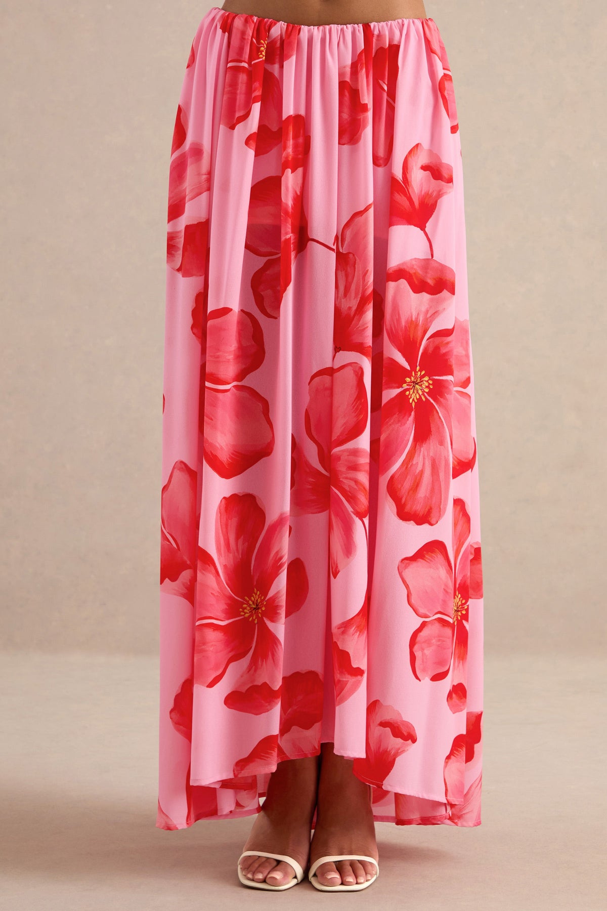 Asella | Pink Chiffon Maxi Skirt