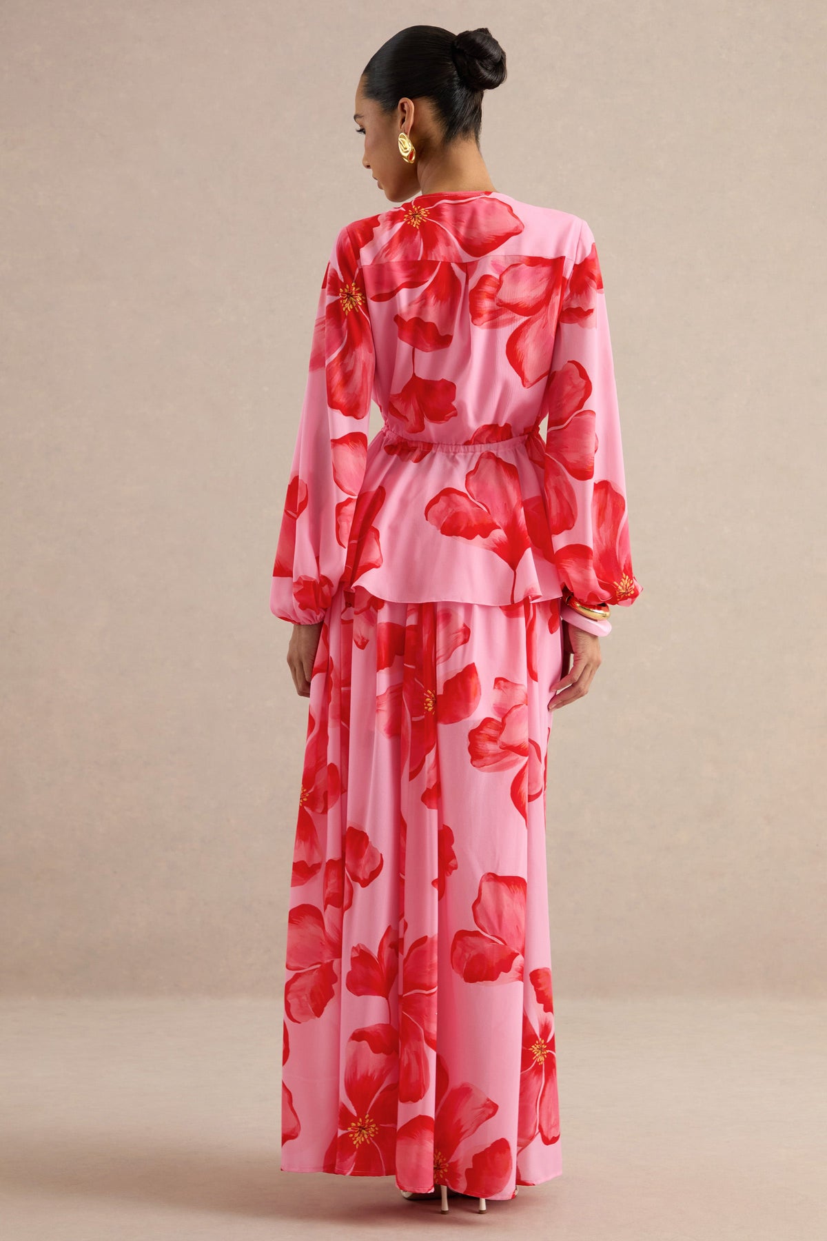 Asella | Pink Chiffon Maxi Skirt