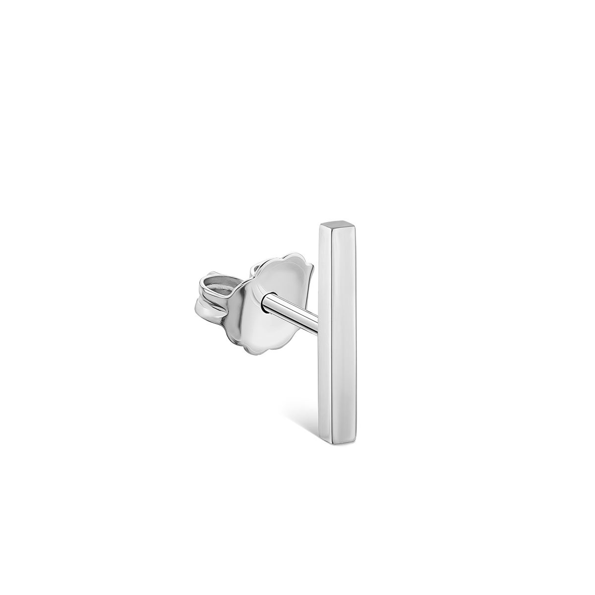 Polished Square Bar Stud Earring