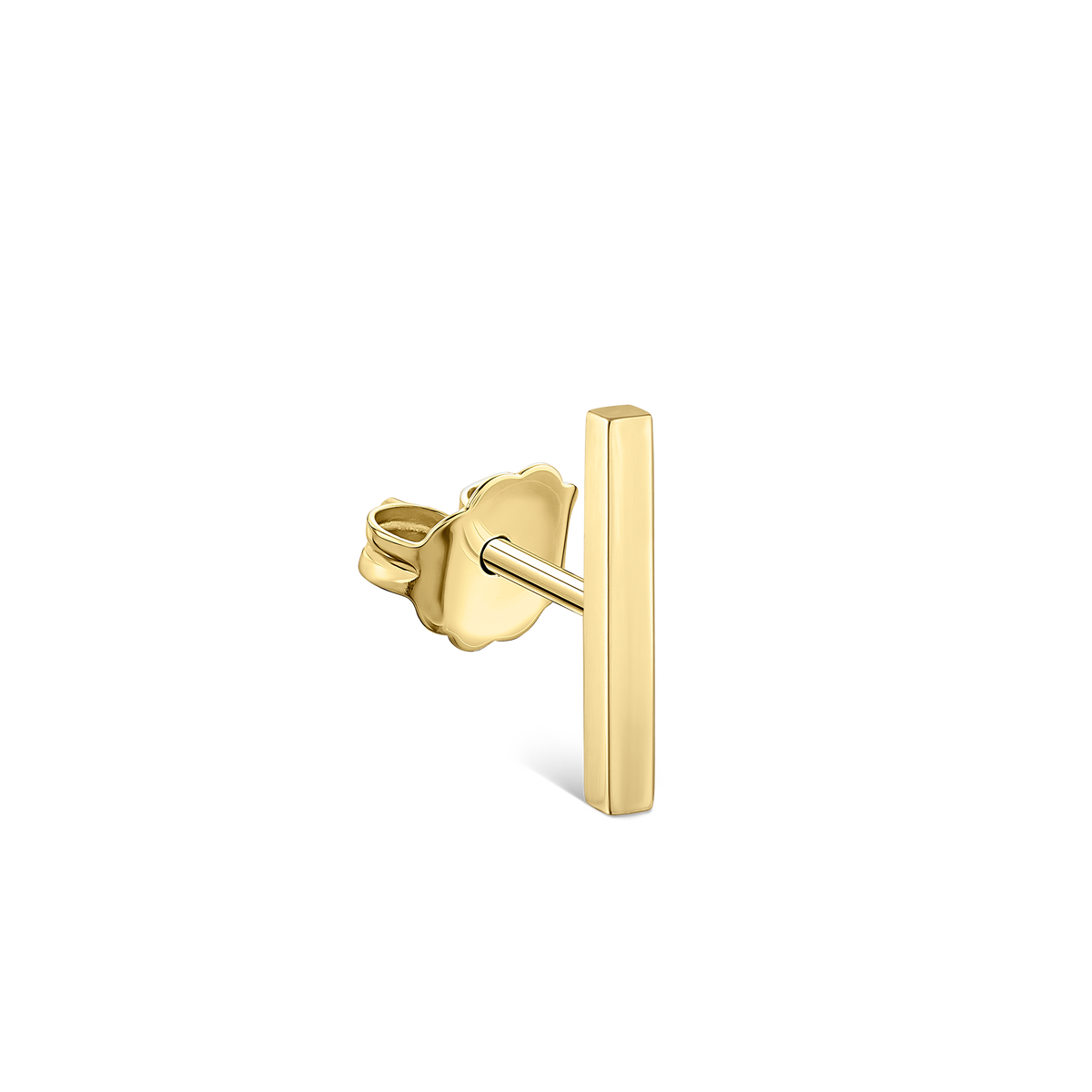 Polished Square Bar Stud Earring