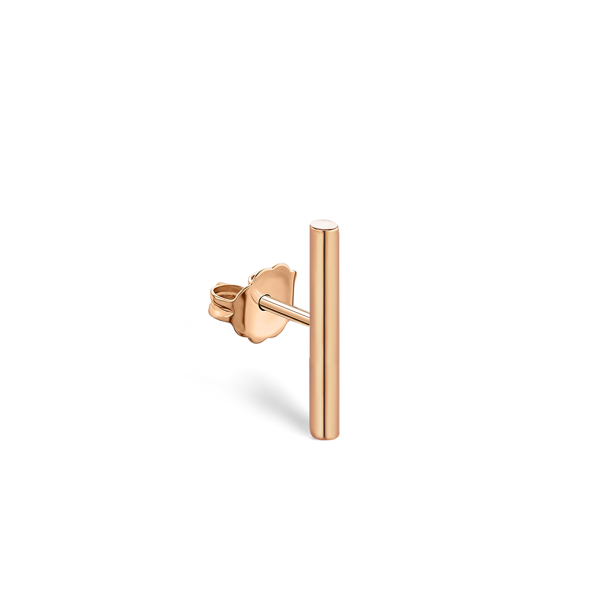 Polished Round Bar Stud Earring