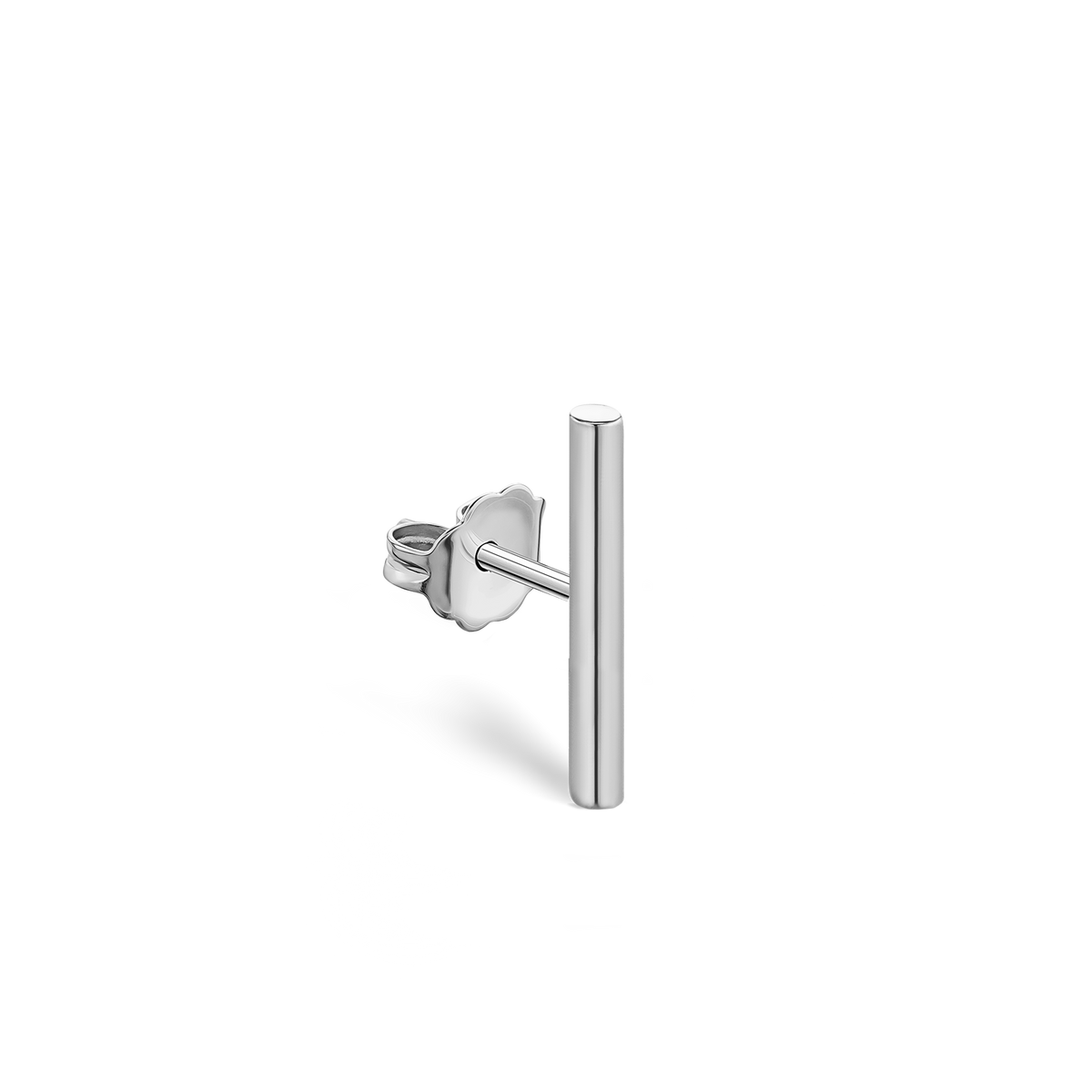 Polished Round Bar Stud Earring
