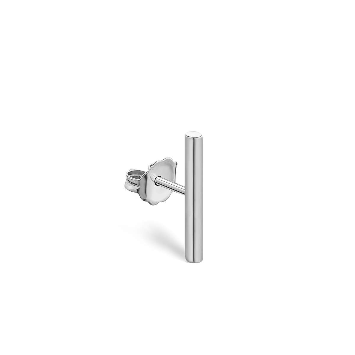 Polished Round Bar Stud Earring