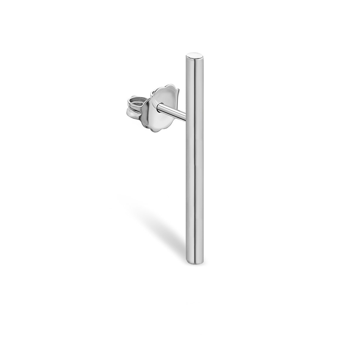 Polished Round Bar Stud Earring