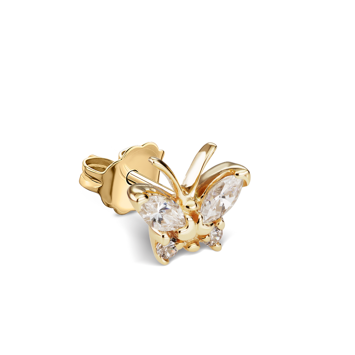 Diamond Marquise Butterfly Stud Earring