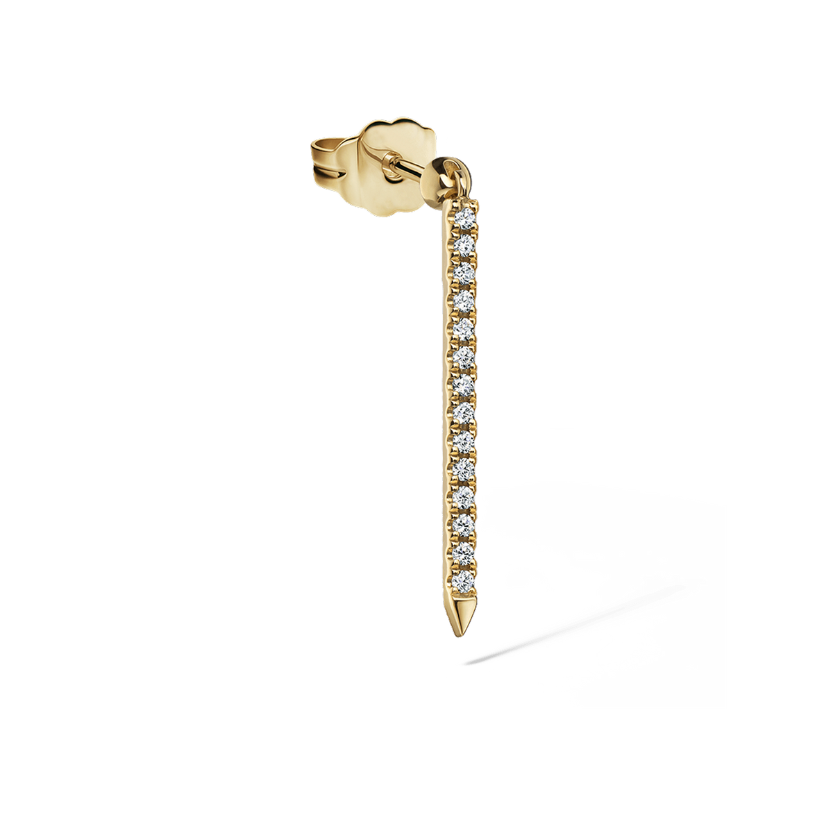 Diamond Eternity Bar Charm Stud Earring