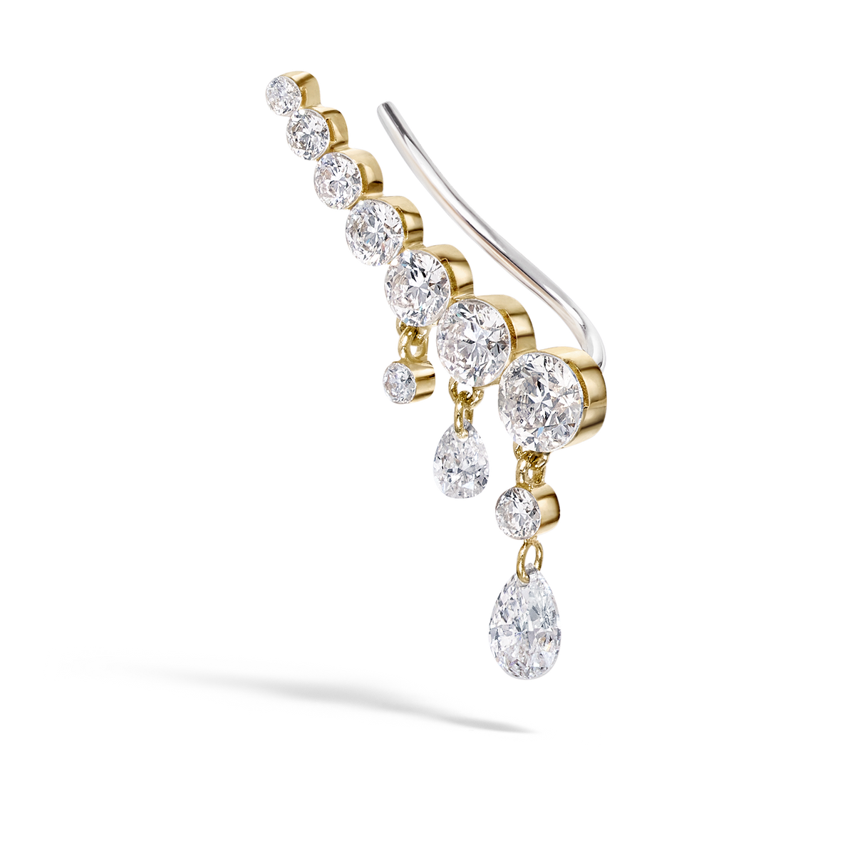 18mm Curved Crescendo Bar Invisible Set Diamond Ear Climber