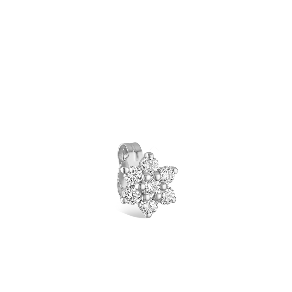 Diamond Flower Stud Earring