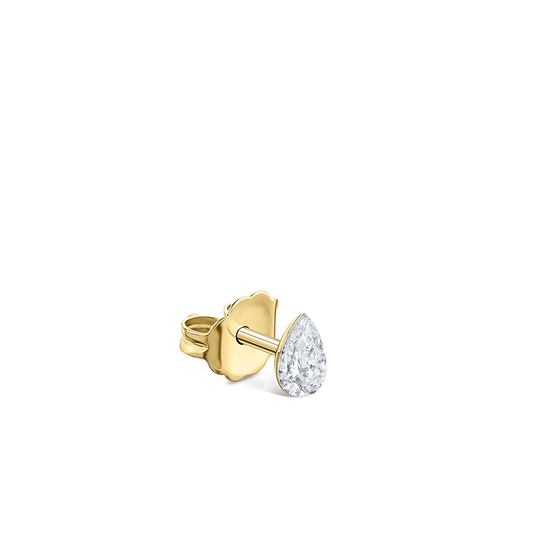 Invisible Set Diamond Pear Stud Earring