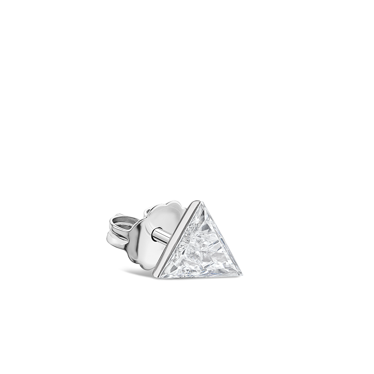 Invisible Set Triangle Diamond Stud Earring