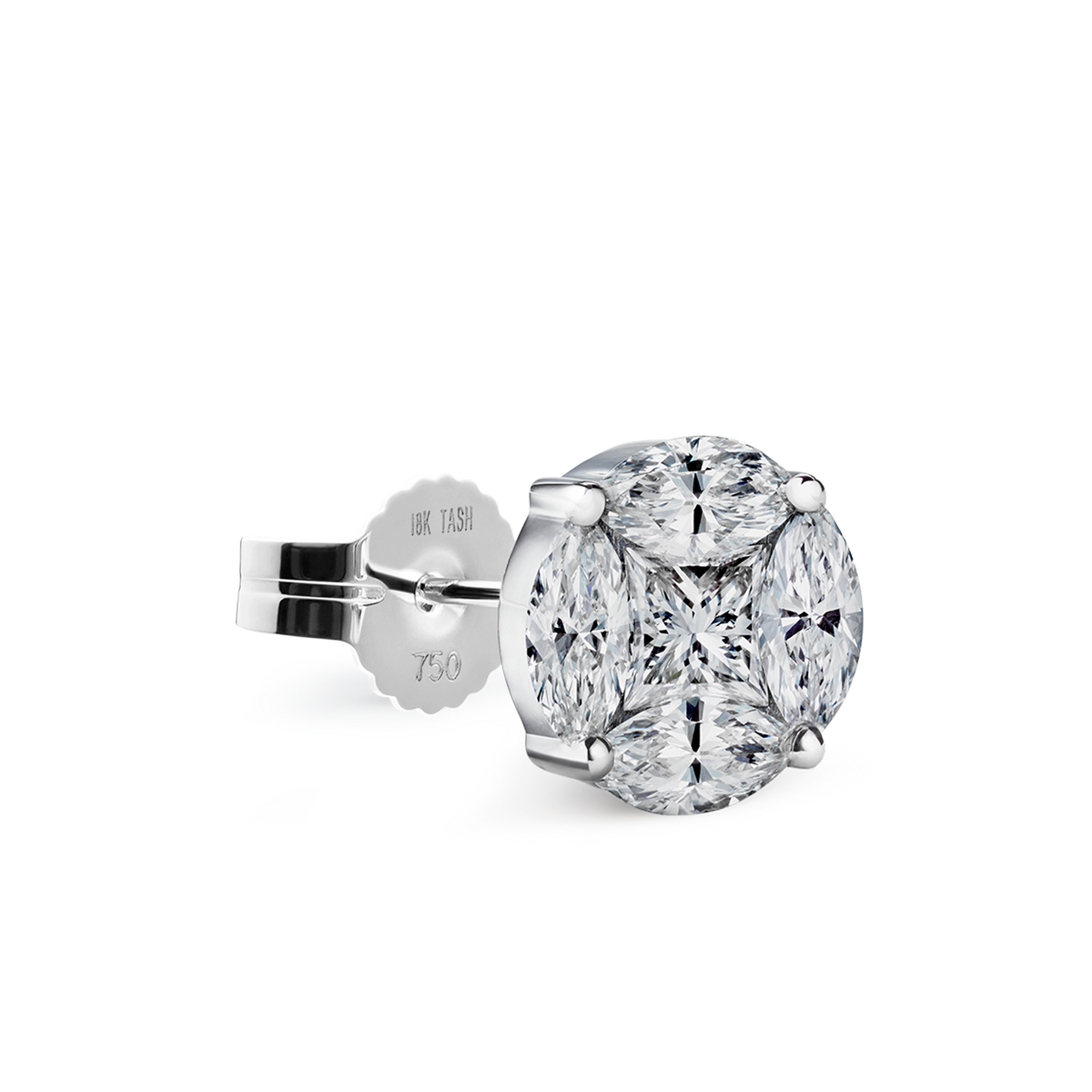 Diamond Cluster Stud Earring