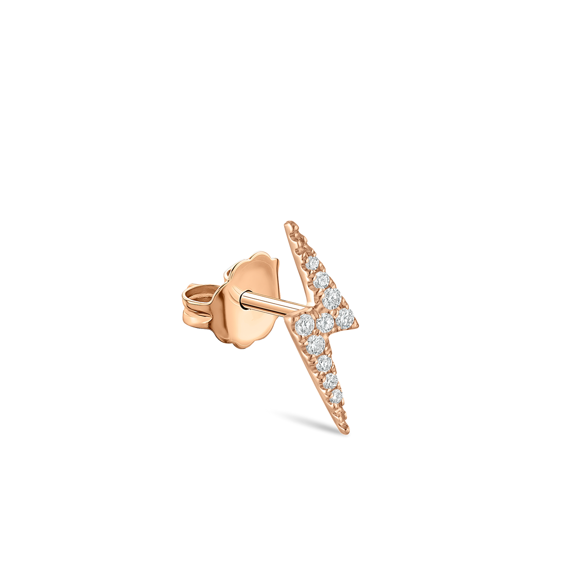 Diamond Lightning Bolt Stud Earring