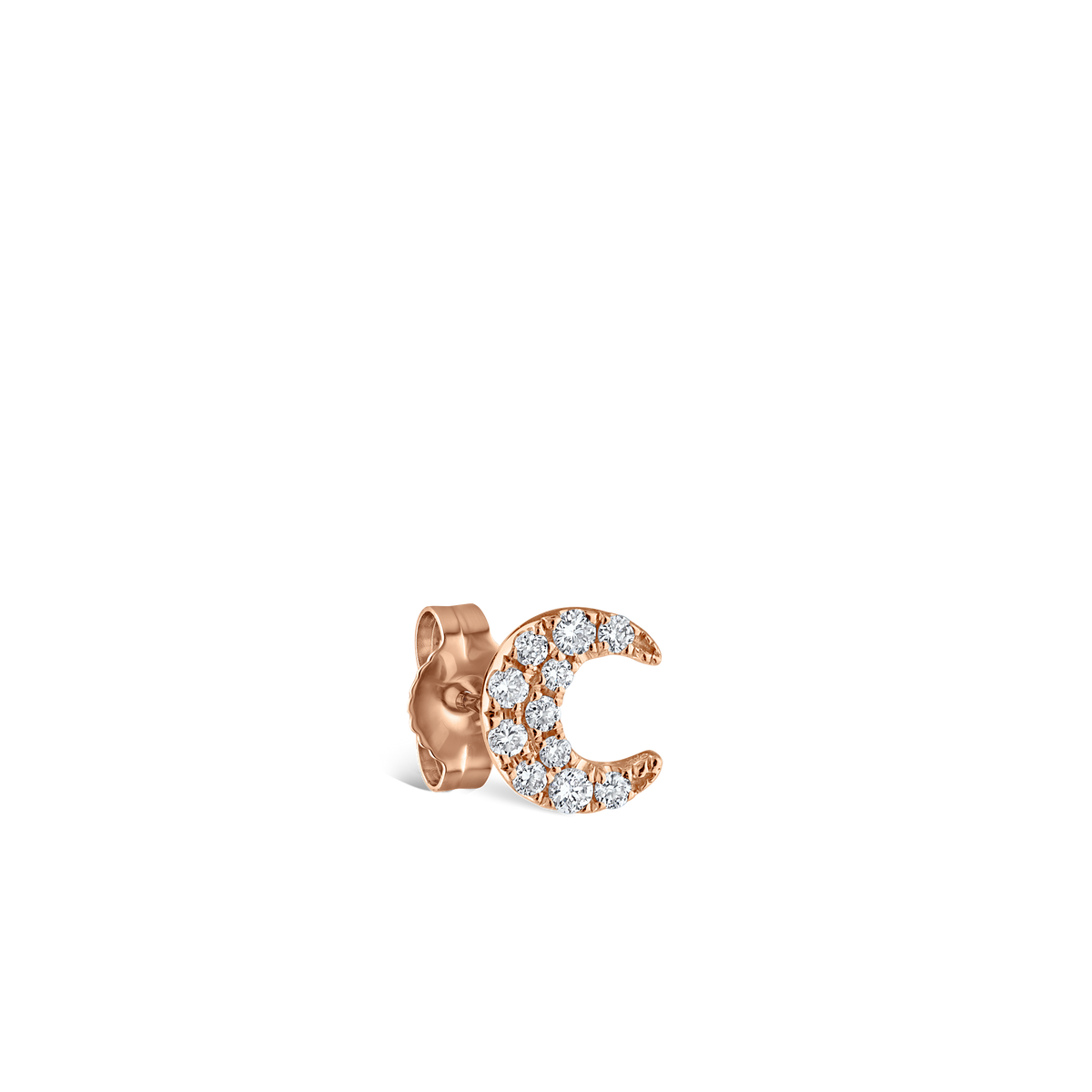 Diamond Moon Stud Earring