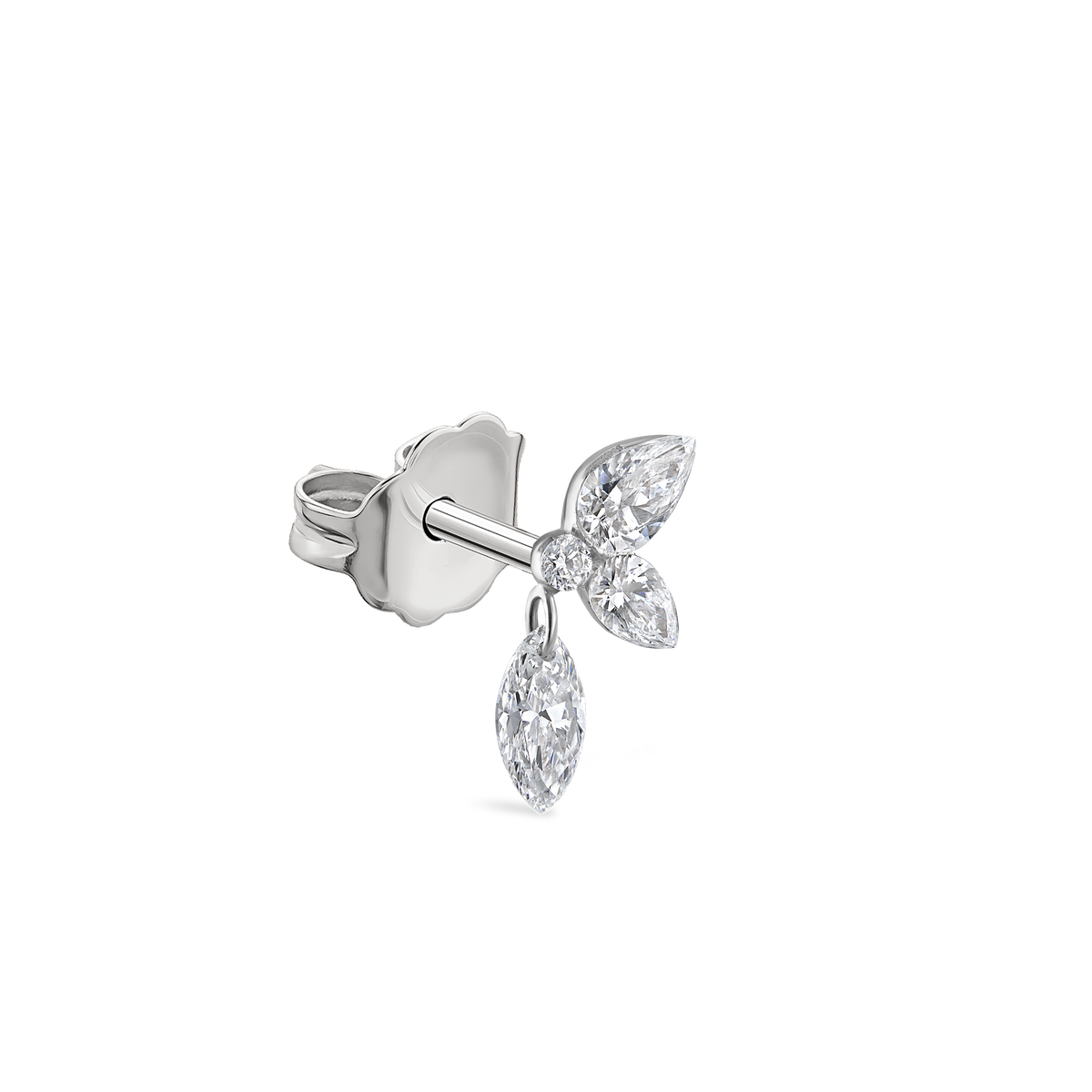 Marquise Pear Diamond Echo Stud Earring