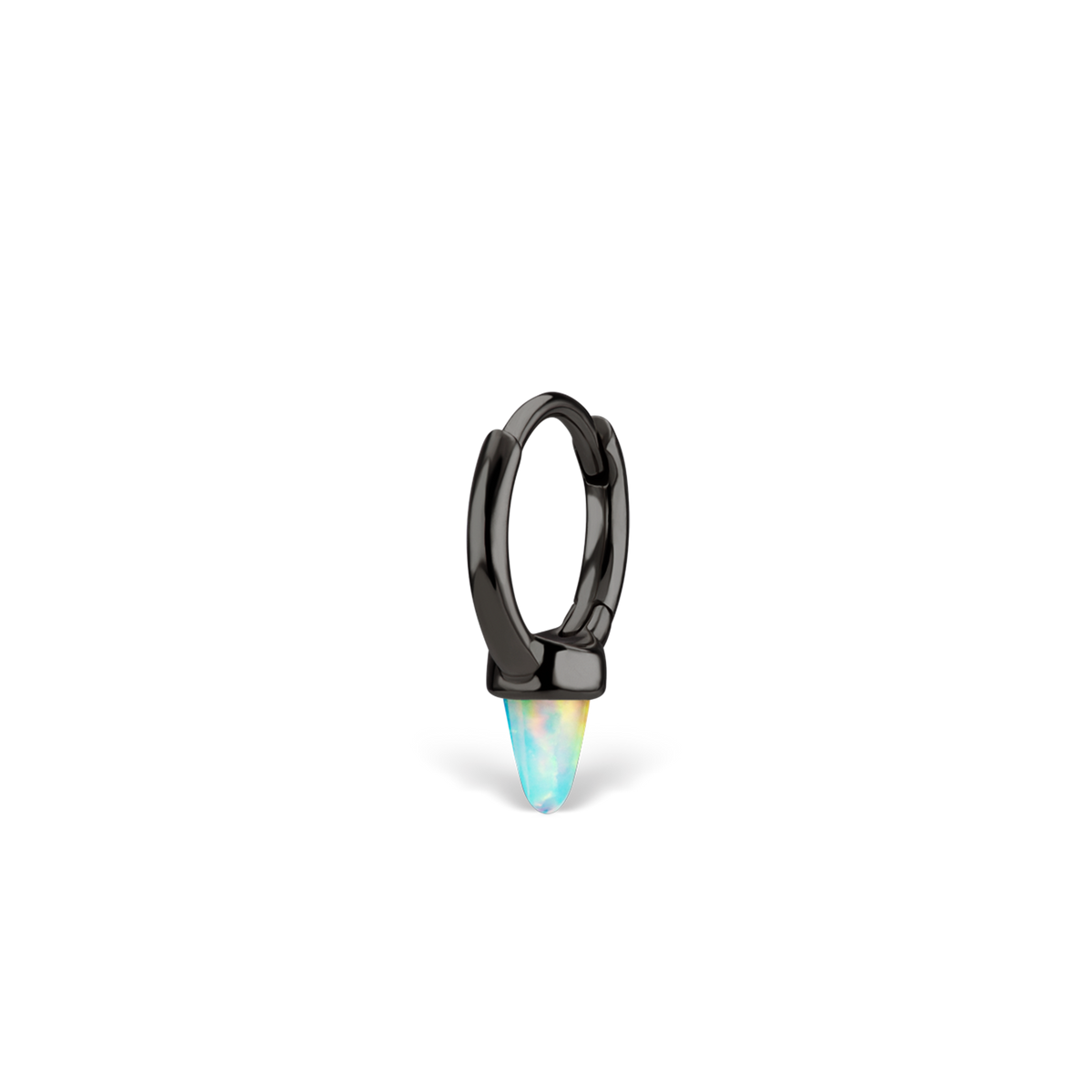 Opal Single Short Spike Hoop Earring (Non-Rotating)
