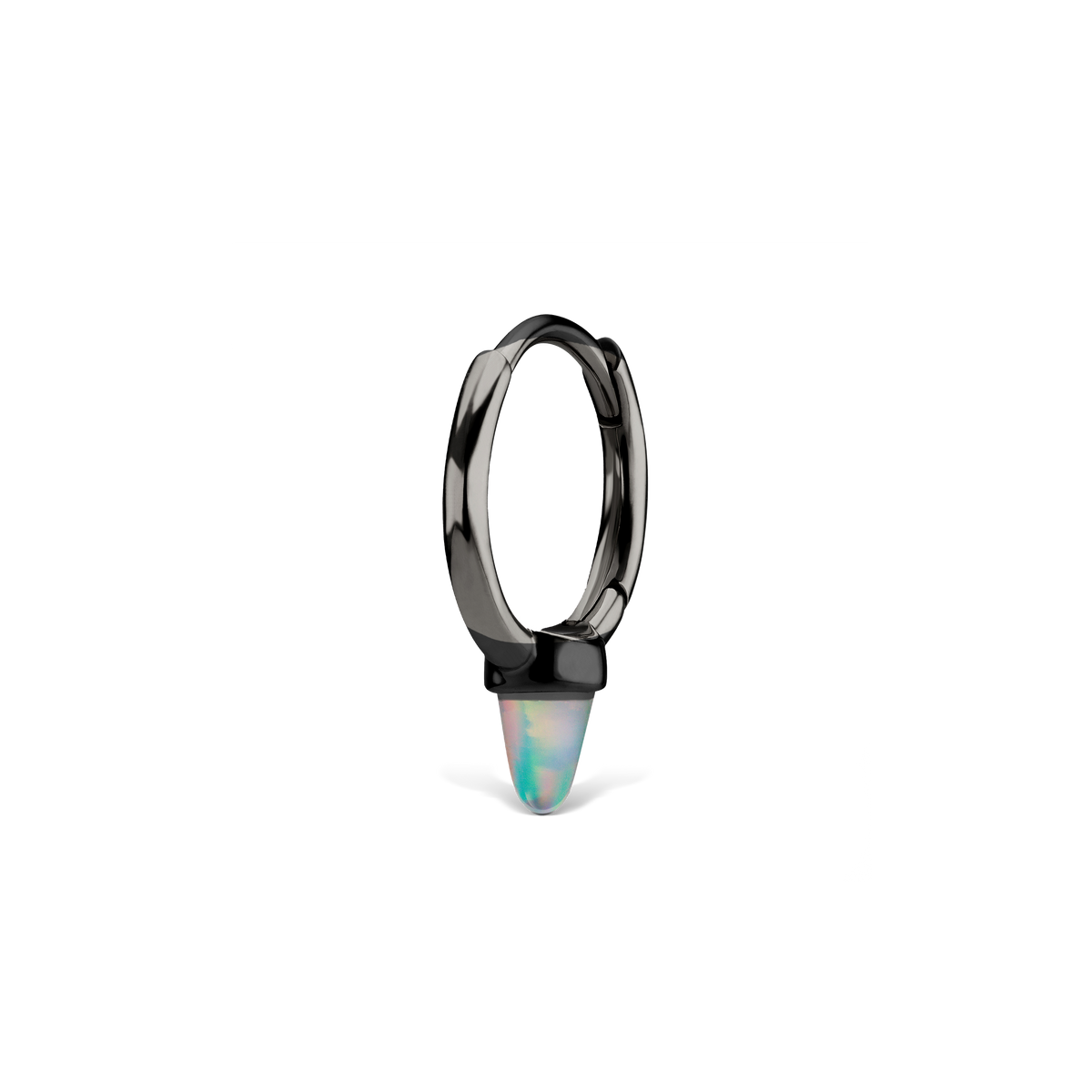 Opal Single Short Spike Hoop Earring (Non-Rotating)