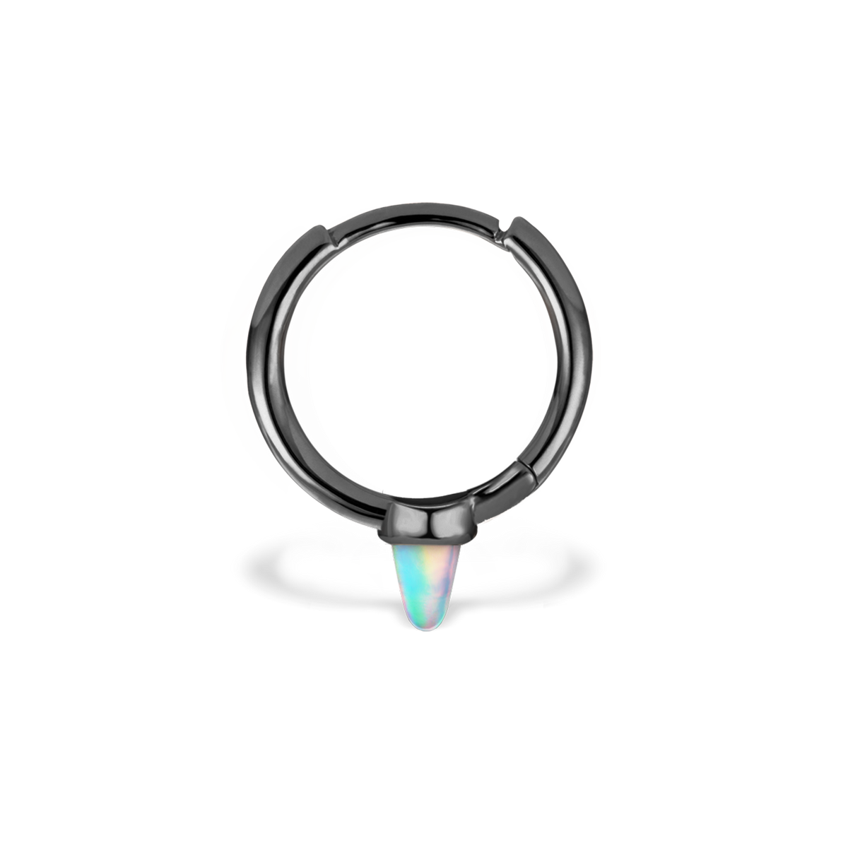 Opal Single Short Spike Hoop Earring (Non-Rotating)