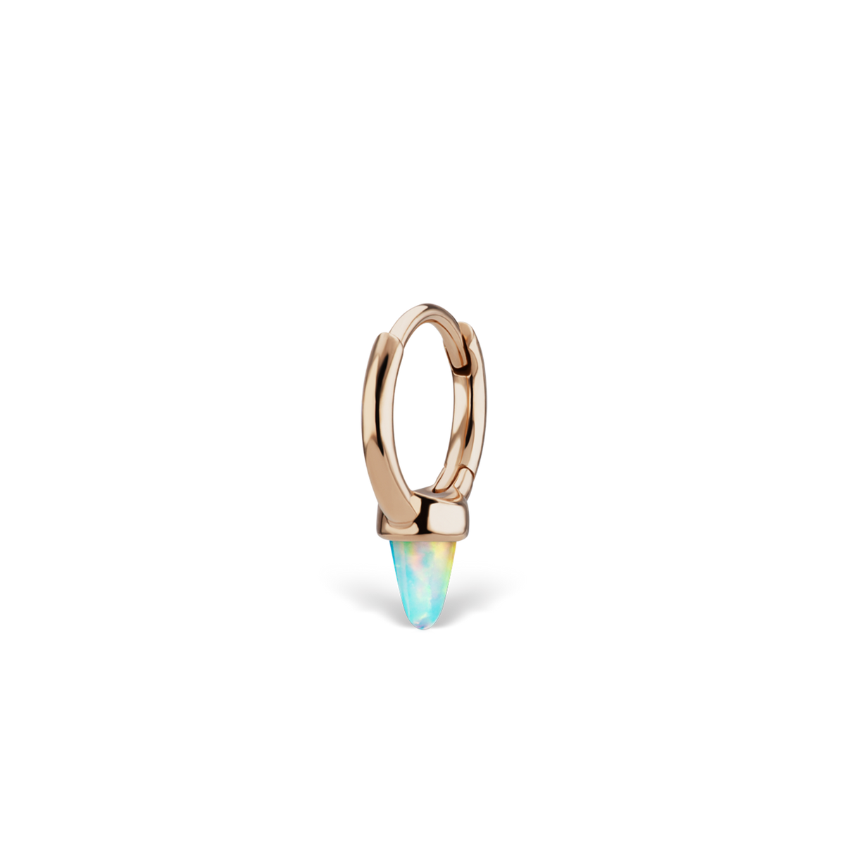 Opal Single Short Spike Hoop Earring (Non-Rotating)