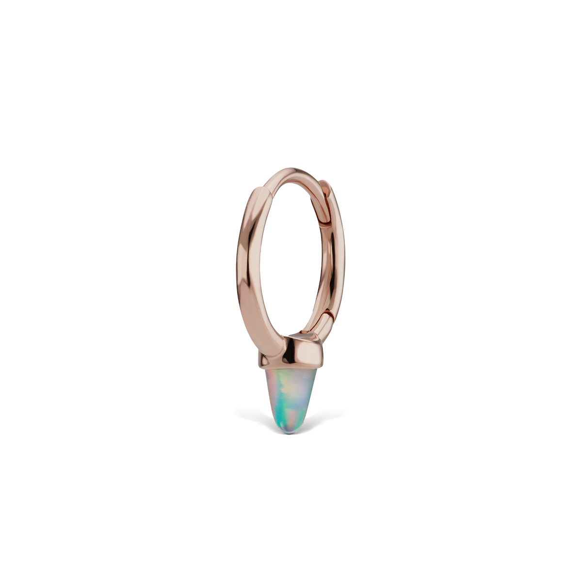 Opal Single Short Spike Hoop Earring (Non-Rotating)