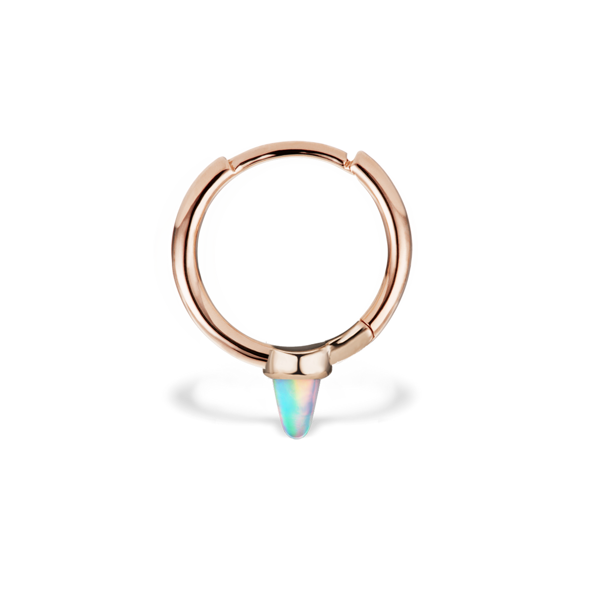 Opal Single Short Spike Hoop Earring (Non-Rotating)