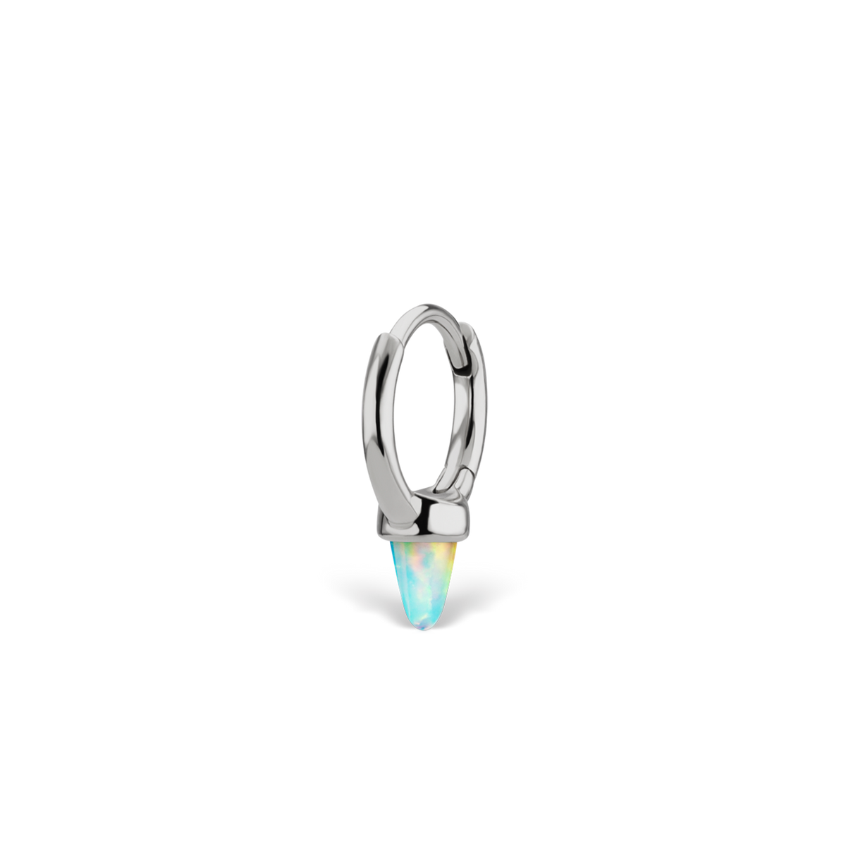 Opal Single Short Spike Hoop Earring (Non-Rotating)