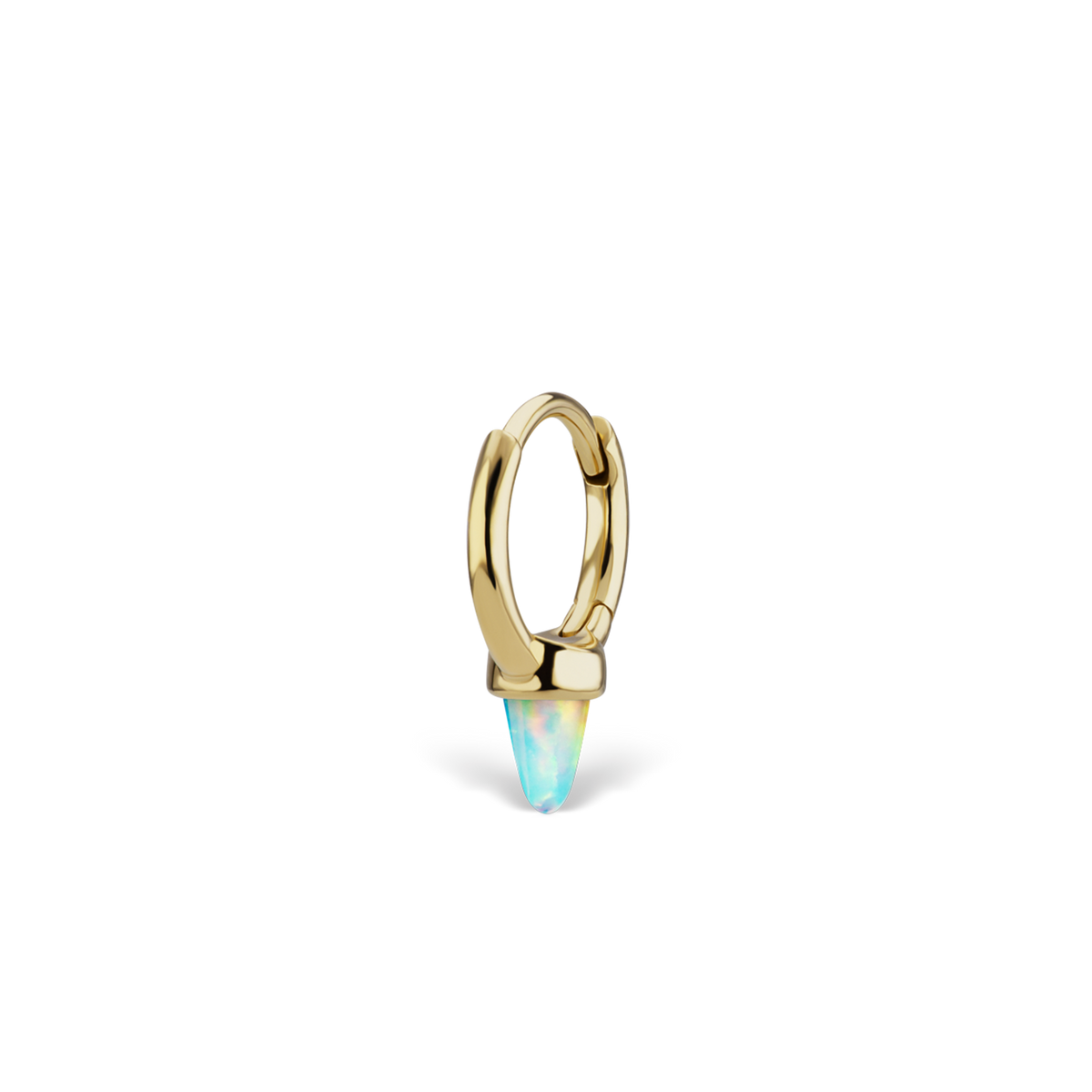 Opal Single Short Spike Hoop Earring (Non-Rotating)