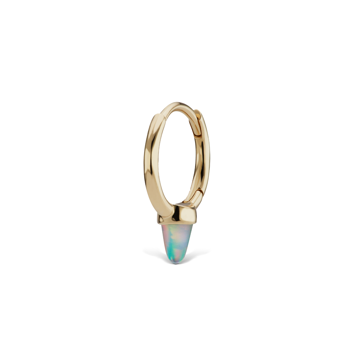 Opal Single Short Spike Hoop Earring (Non-Rotating)