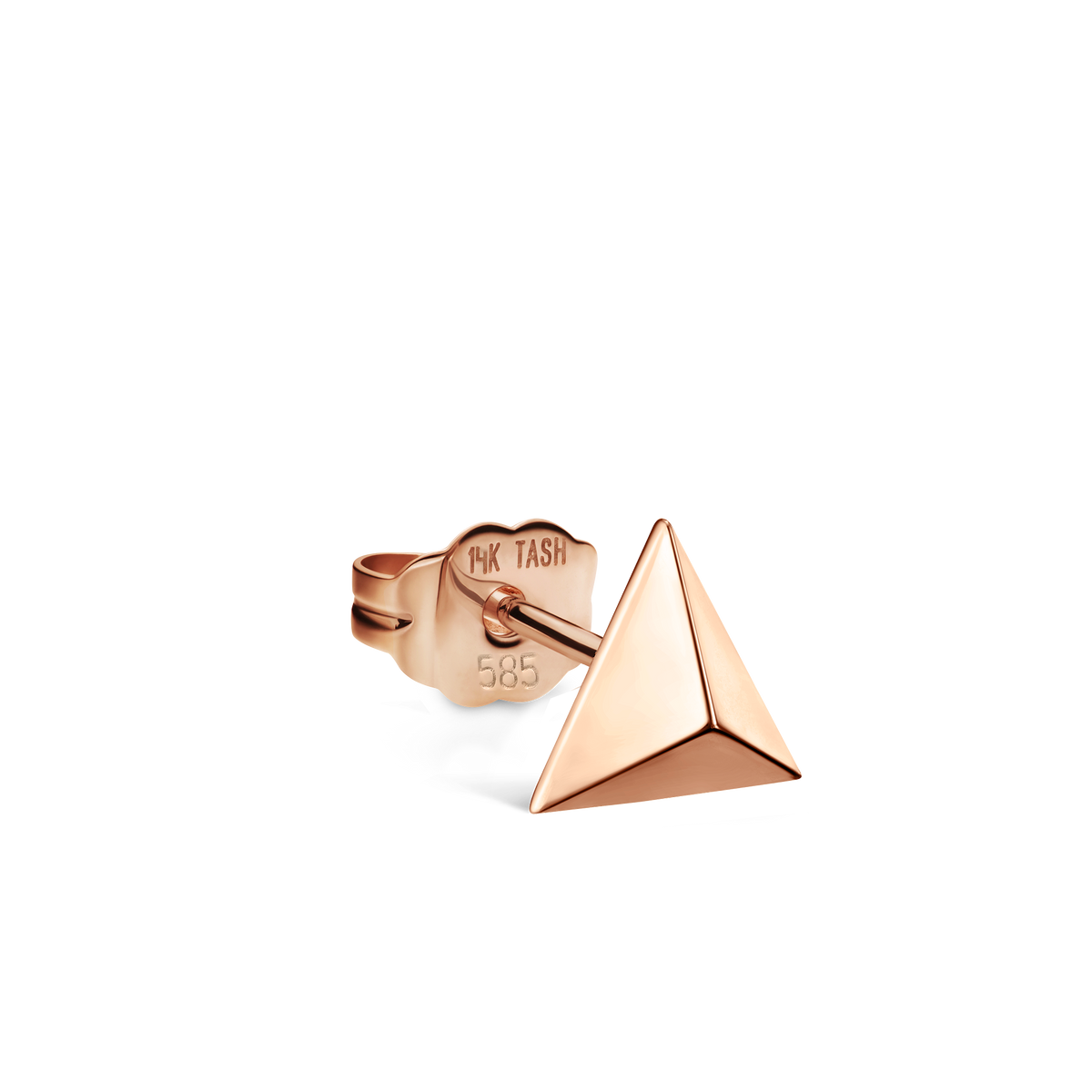 Faceted Triangle Stud Earring