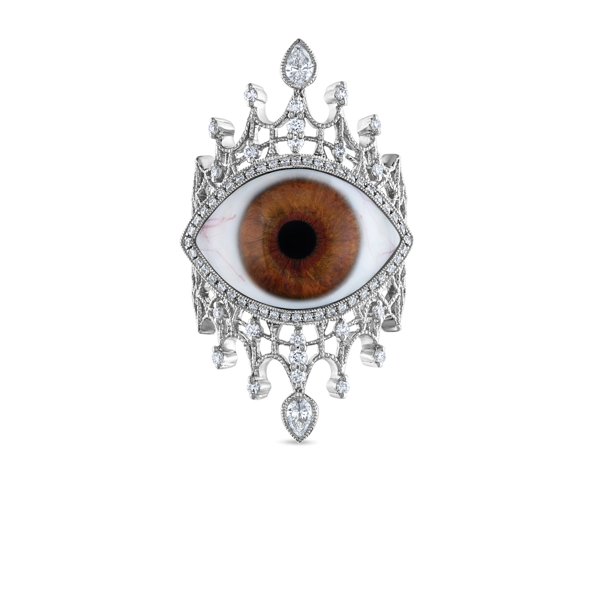 Diamond Crown Eye Finger Ring