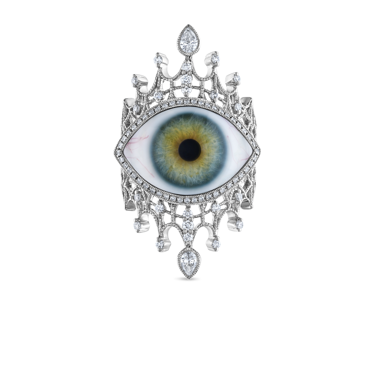 Diamond Crown Eye Finger Ring
