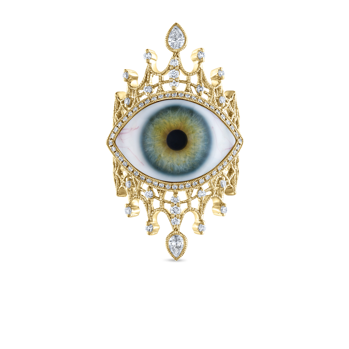Diamond Crown Eye Finger Ring
