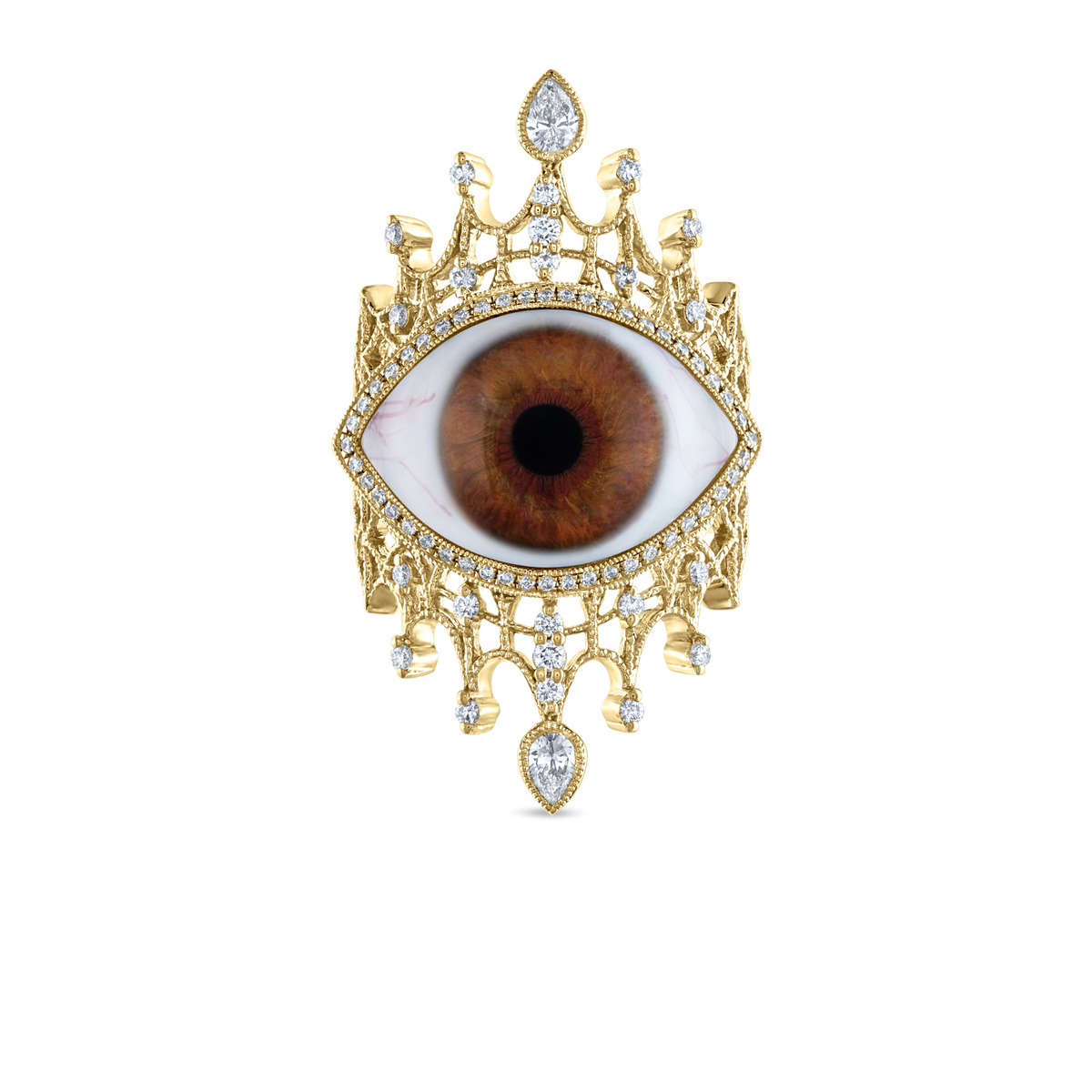 Diamond Crown Eye Finger Ring